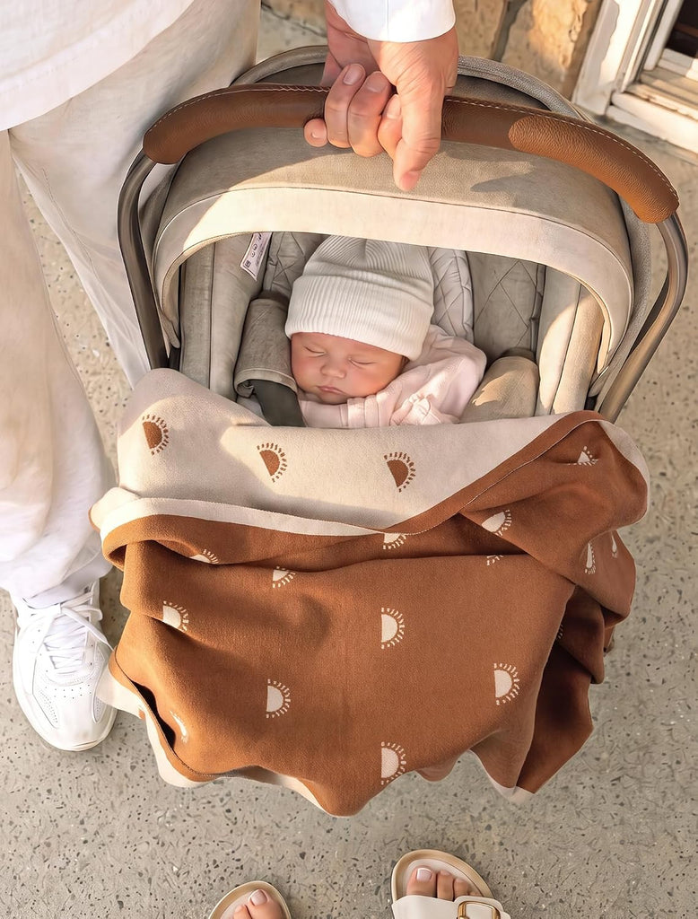 Baby Blanket Cotton Knit: Stretchy for Newborn Receiving Swaddle