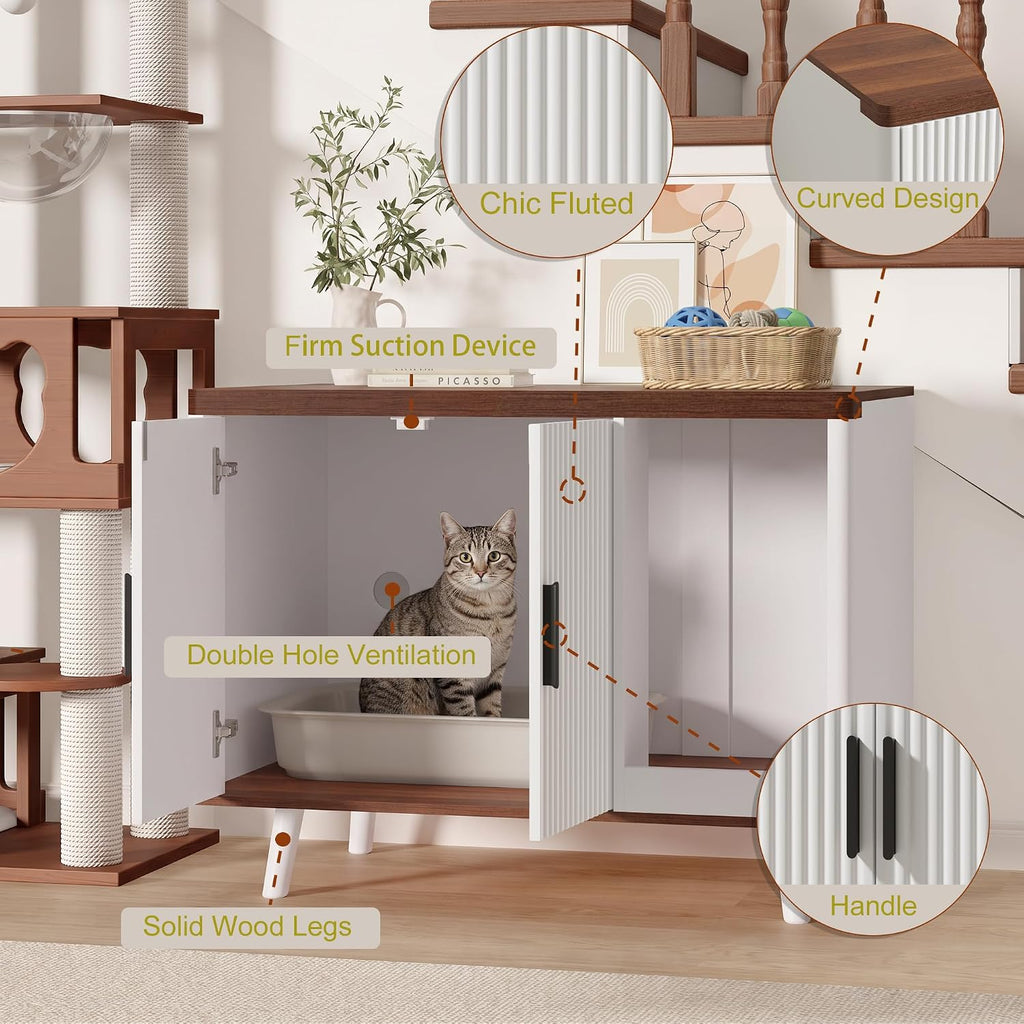 Cat Litter Box Enclosure, 30.7" Hidden Litter Box Furniture