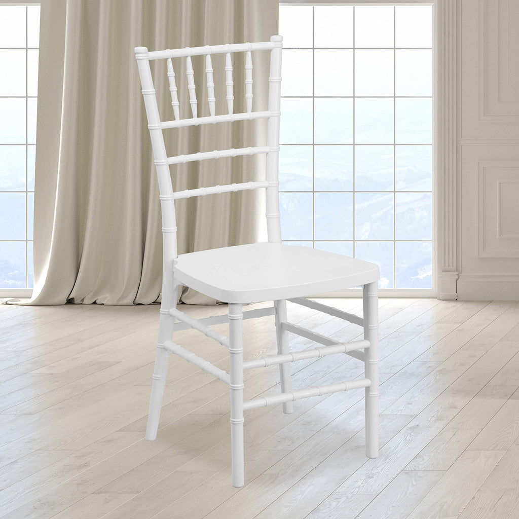 Hercules Premium Resin Stacking Chiavari Chair, White