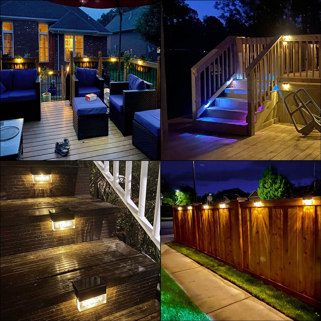 Solar Deck Lights LED Waterproof Solar Step Lights Outdoor 6 Pack