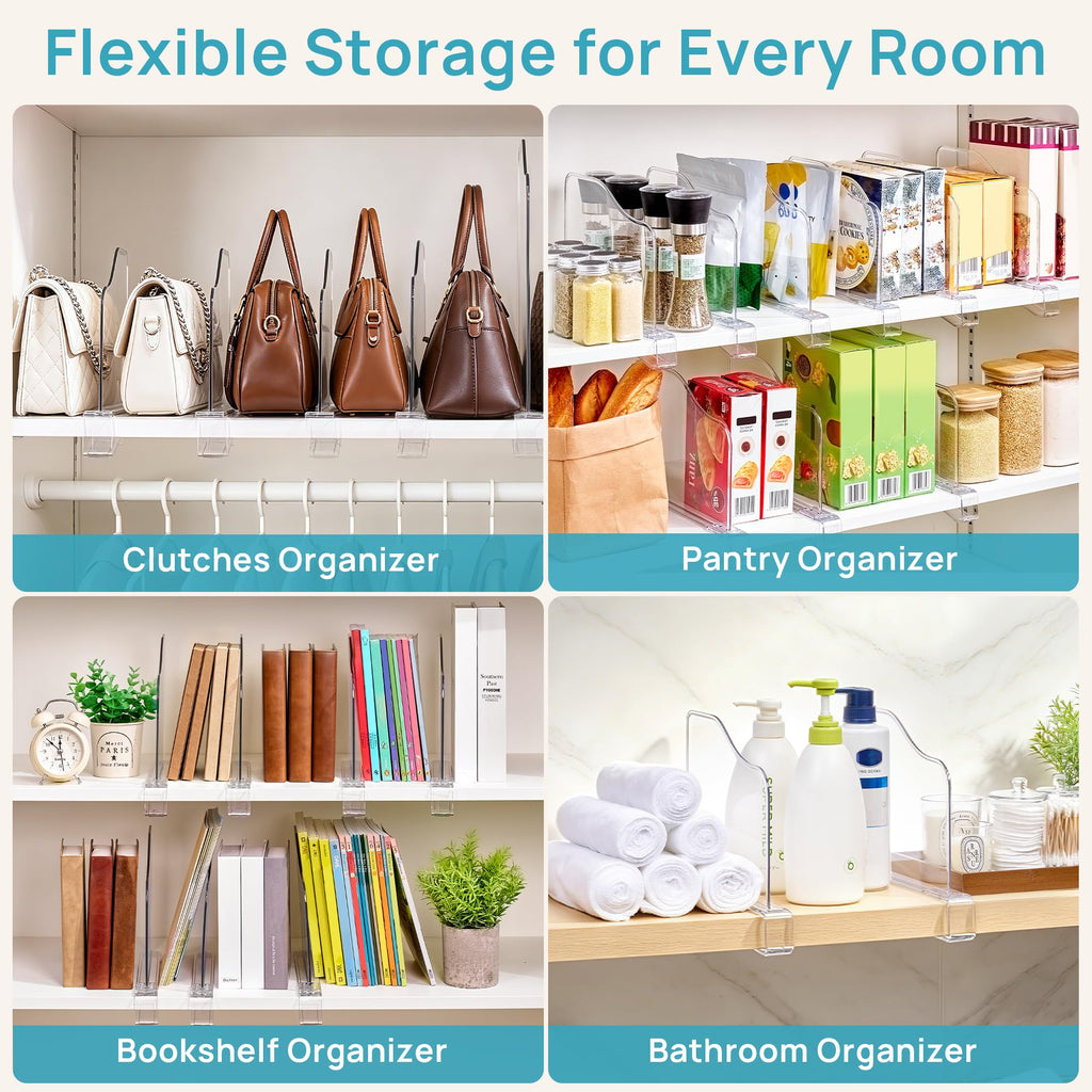 8 Pack 7.5" Height Shelf Dividers for Closet Organization