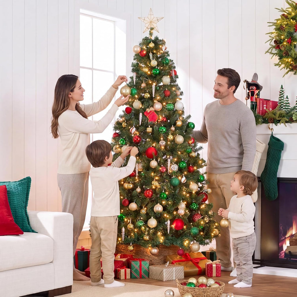 Artificial Christmas Tree with LED Twinkling Lights, Pre-Lit Spruce Realistic Holiday Xmas Décor, 1,300 Lights