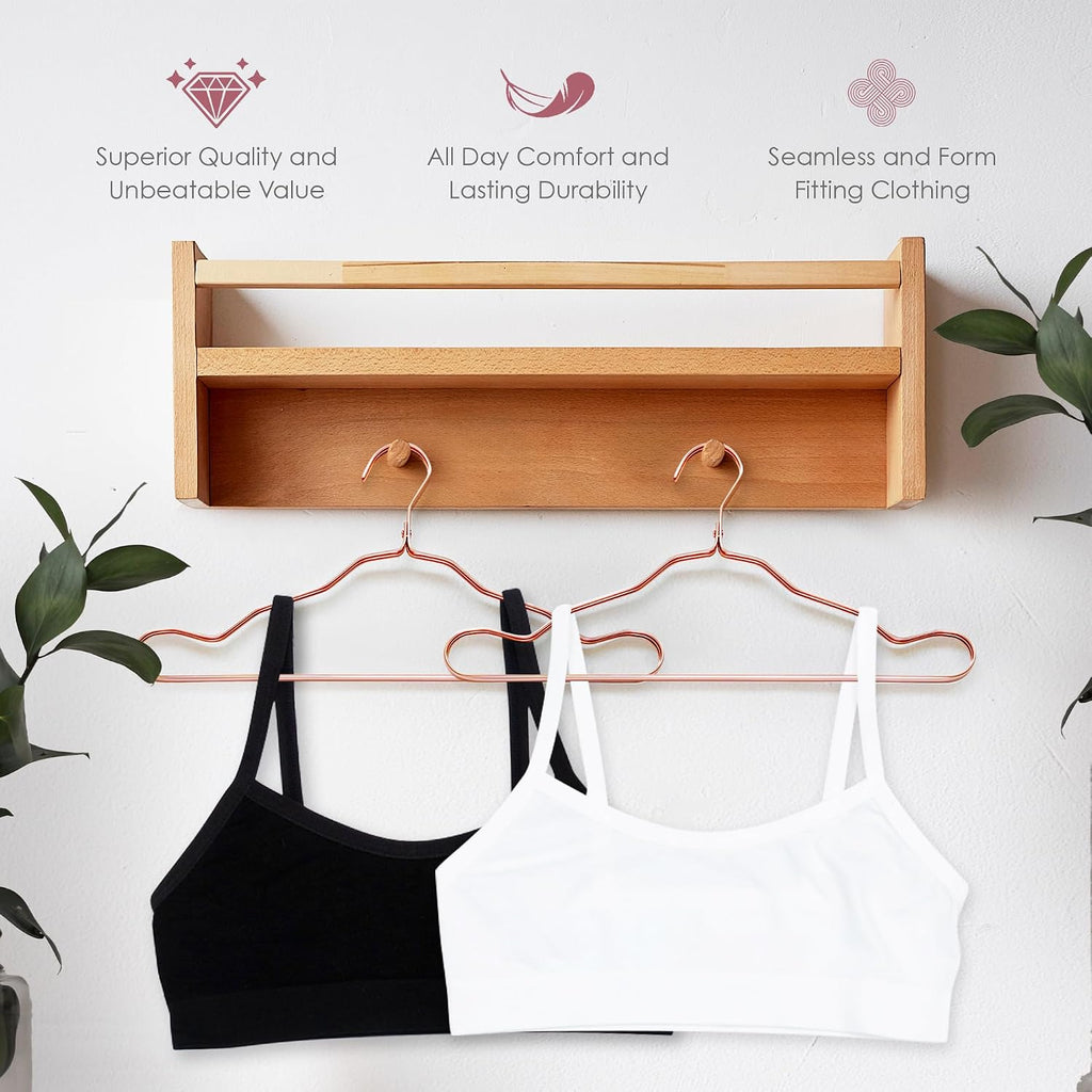 Ives Girls Seamless Training Bra, Cropped Cami Bra for Teens Pack of 10