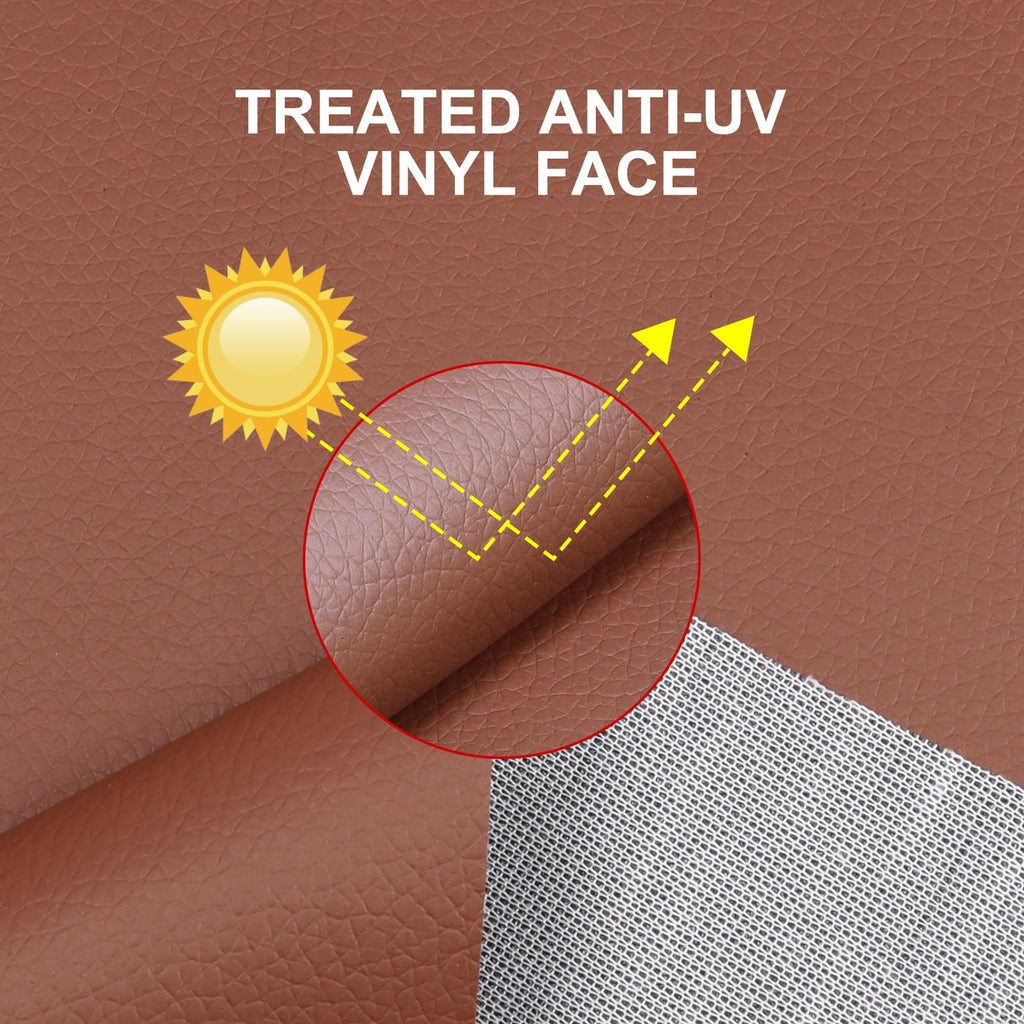 Vinyl Upholstery Fabric, Marine Vinyl Faux Leather for Chair, Sofa, Boat Repair (Brown, 75inchx55inch)