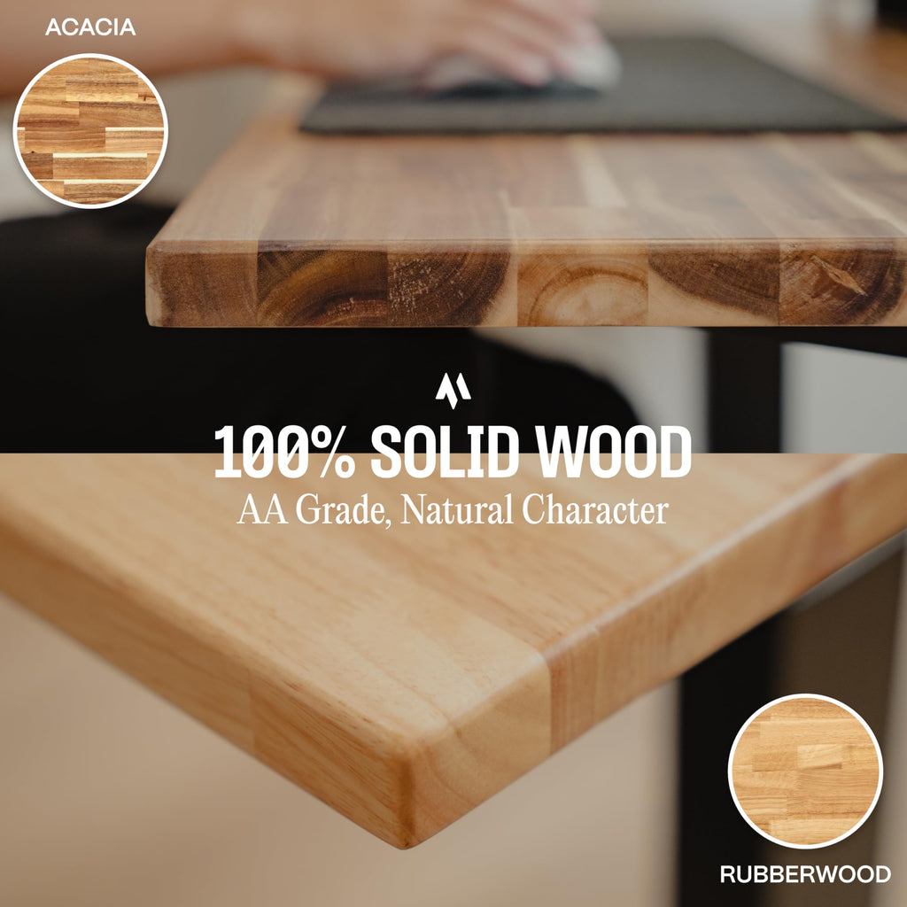 Solid Wood Desk Table Top - Pre-Finished 1.2" Thick Tabletop - Universal Fit for Standing Desks, Countertops &