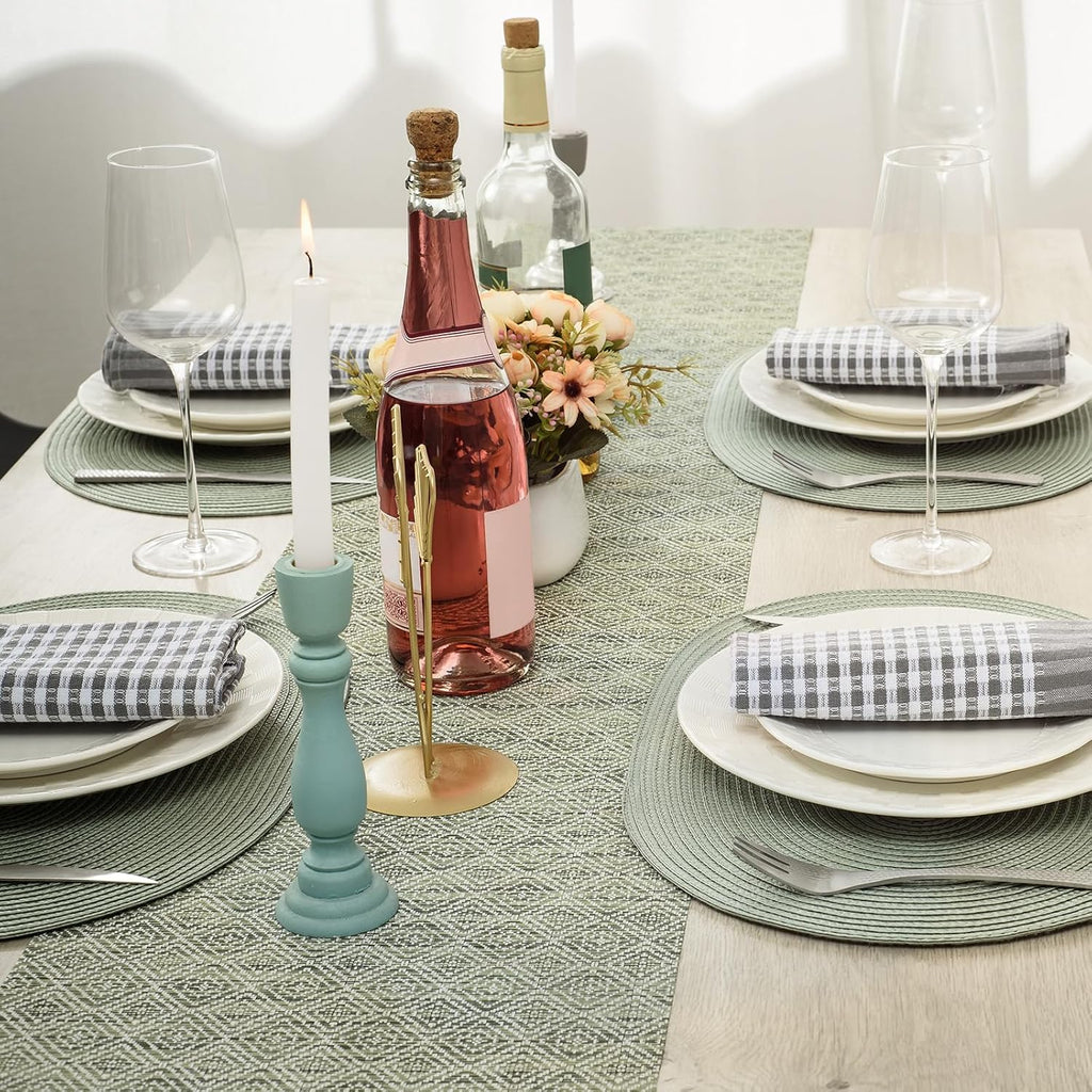 Placemats for Dining Table Washable Woven Non-Slip 18x12 inches Placemat Heat-Resistant Durable Table Mats - Set of 6