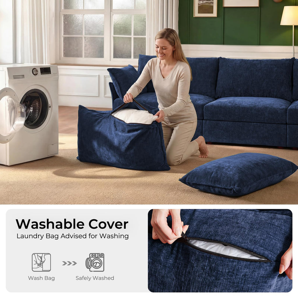 166.6" Oversized Modular Sectional Sofa, Large 9 Seater L Shaped Couch with Storage Ottoman with Reversible Chaise