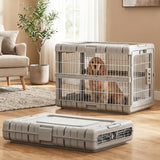 Collapsible Dog Crate for Dogs - 28" L Heavy Duty Dog Kennel No Tools Required with 4 Sides Steel Foldable Cage for