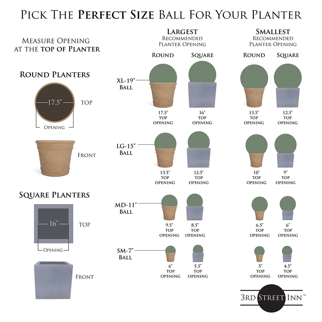 Topiary Balls for Outdoor Decor - 19", 2-Pack