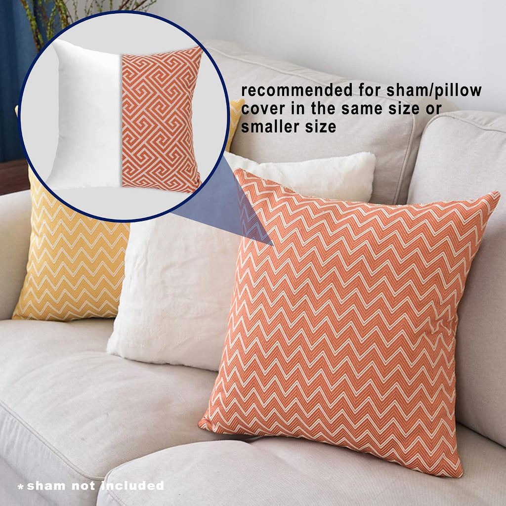 18x18 Pillow Inserts () - Down Alternative 100% Cotton Cover Decorative Square Throw Pillows White for Couch - Set of 2