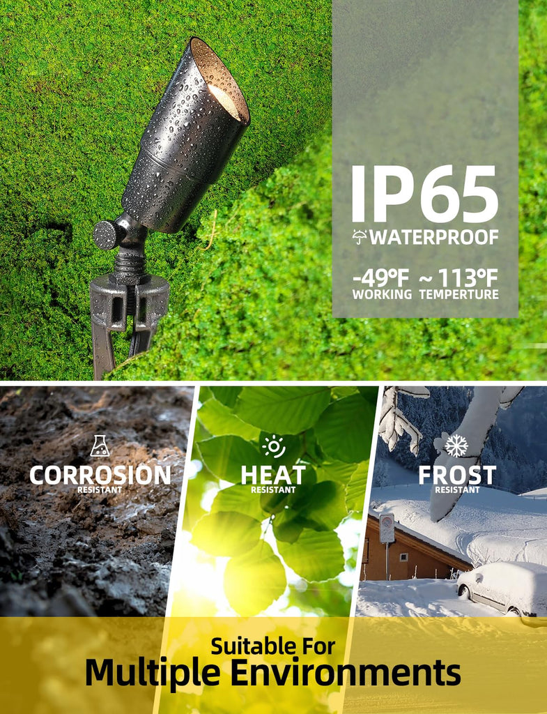 Solid Brass Landscape Spotlight 1-Pack with 5W LED MR16(101B-Black)