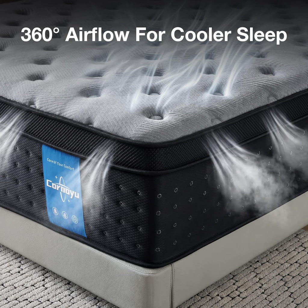 Full Size Mattress, 12 Inch Medium Firm Hybrid Mattress in a Box, Gel Memory Foam & Individually Pocketed Coils