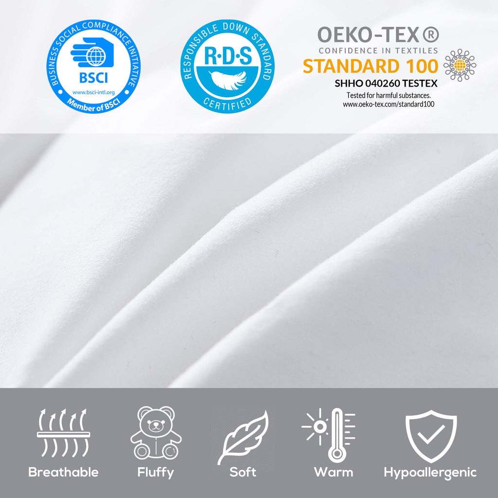 Luxurious California King Size Lightweight Goose Down Comforter Duvet Insert All Season, 1200 Thread Count 100%
