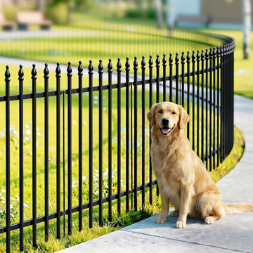 Metal Decorative Garden Fence 36" H x 28" W (5 Panels, Total Length 11.6 feet), Metal Border Folding Fence, Landscape