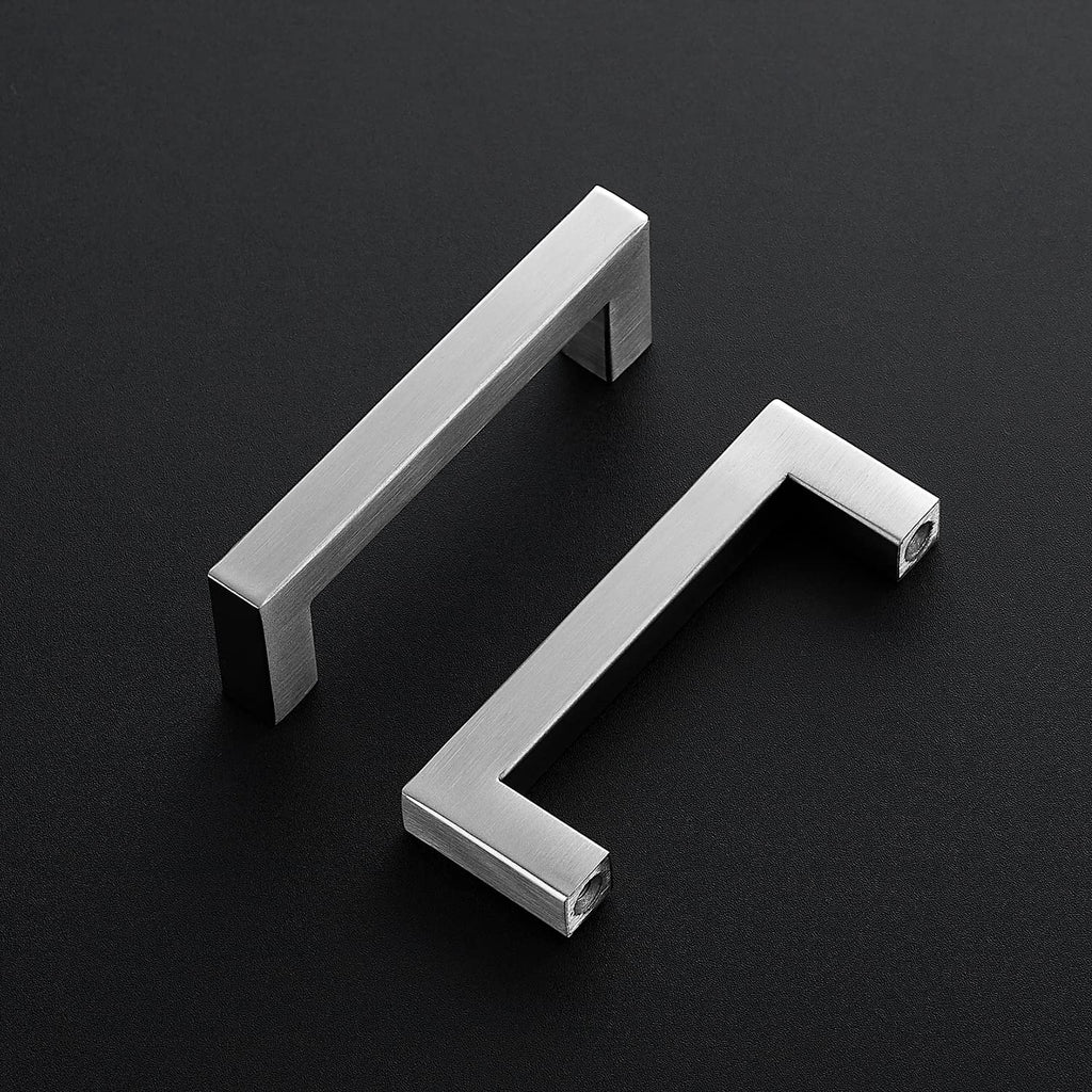 Brushed Nickel Square Cabinet Handles & Pulls 3-1/2 Inch 20 Pack