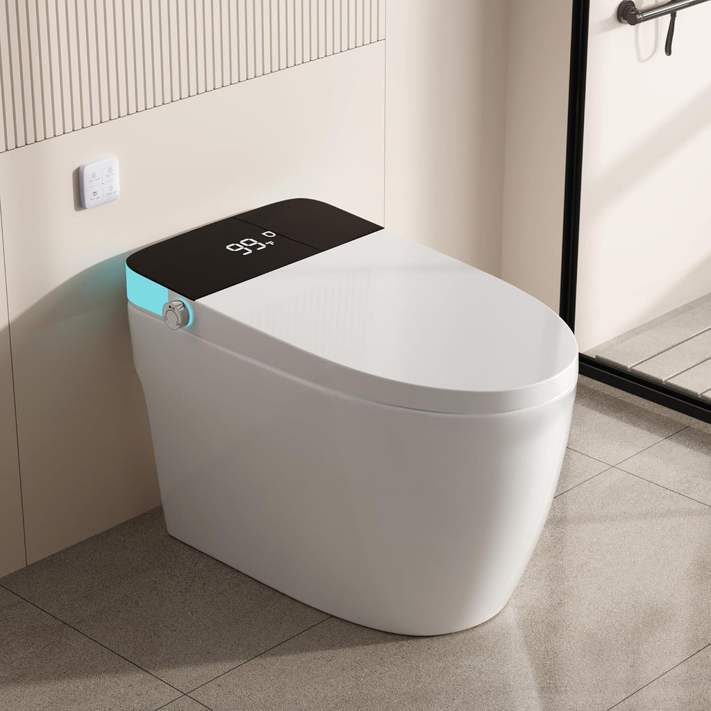Smart Toilet with Elongated Heated Seat, Auto Flush, Manual Soft-Close Seat & Lid, Night Light