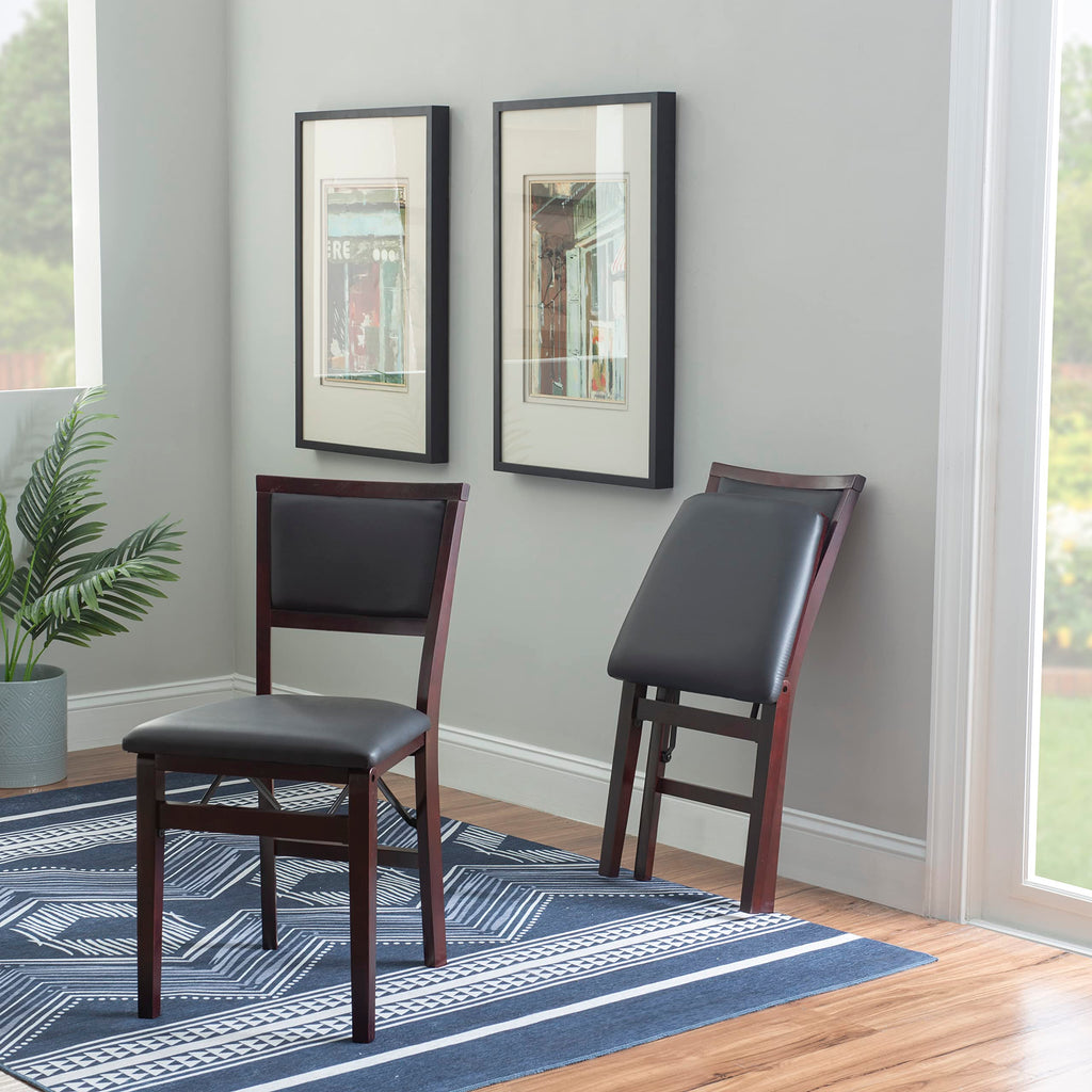 Keira Pad Folding Chair, Set of 2, Engineered Wood