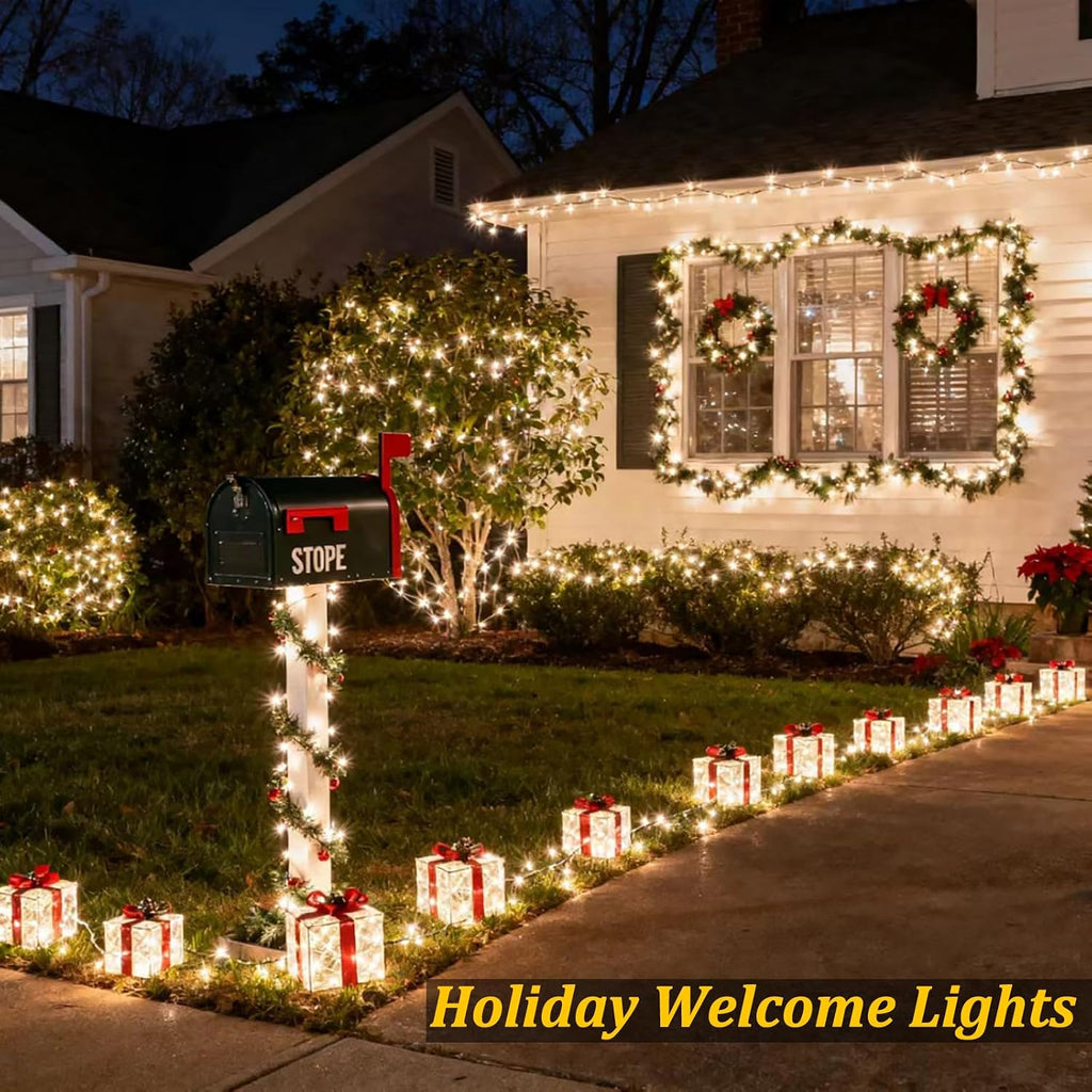 Cluster Christmas Lights, 800 LED 48FT Warm White Cluster Lights, Twinkle Christmas Tree Outdoor Waterproof with 8