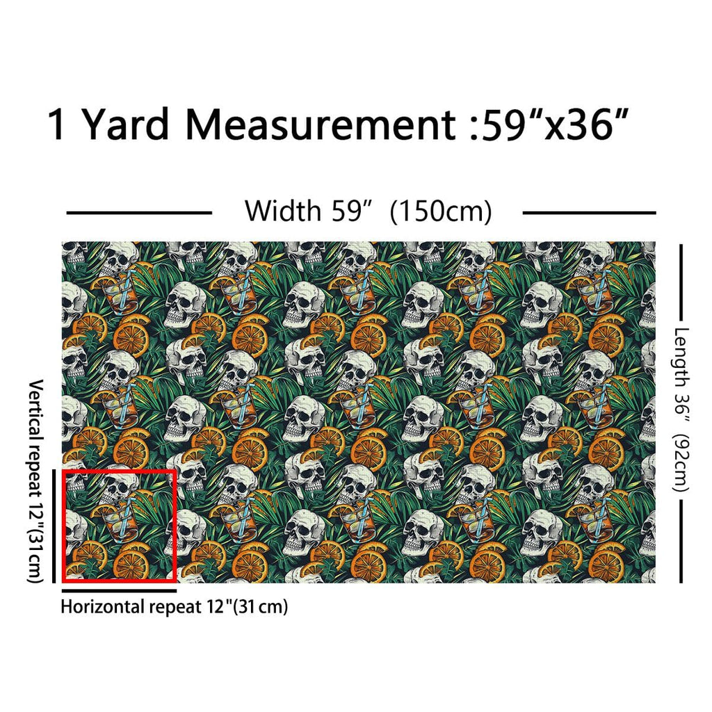 Skull Chairs Palm Upholstery Fabric 1 Yard Soft