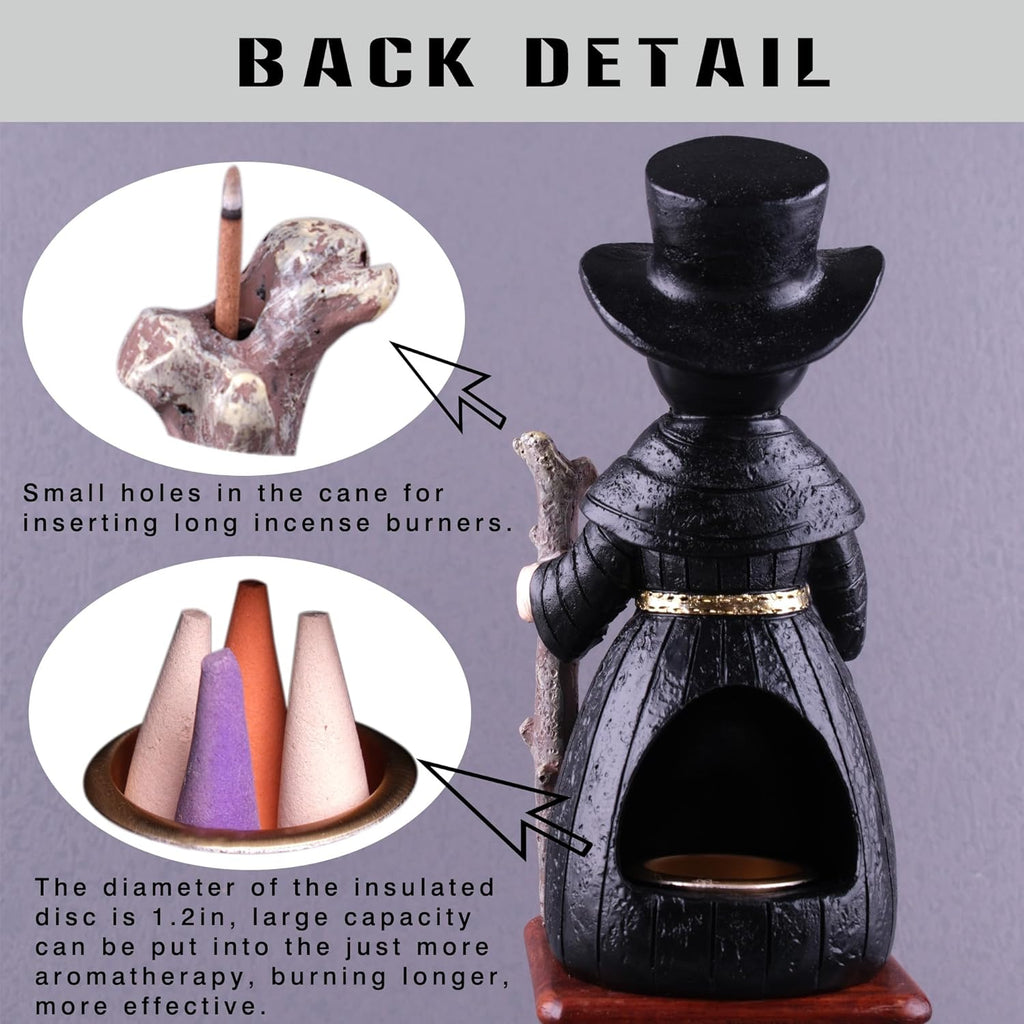 Plague Doctor Incense Holder 2027 Upgrade, Cone Burner Eyes Will Smoke - Set of 100