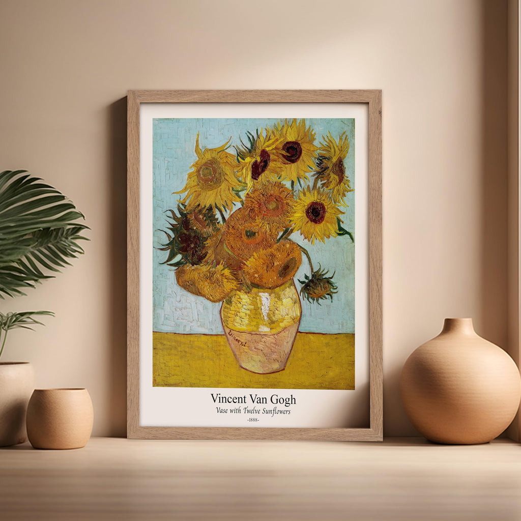 Retro Vase with Twelve Sunflowers — Wall Art | Casa Home Living