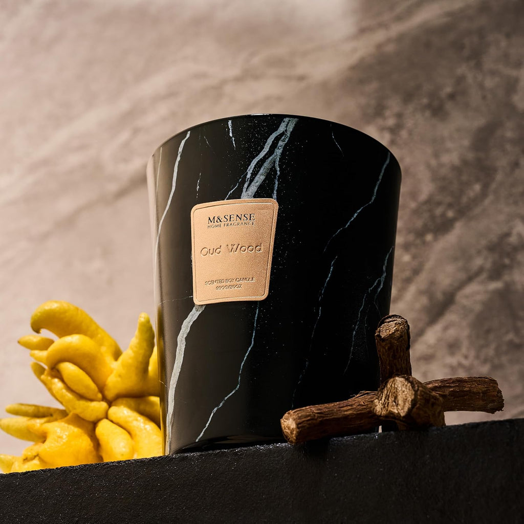 Extra Large Candle OudWood Intense Scented Candle,3 Wick Highly Scented XL Jar Candle,35oz 150H,Candles Gift