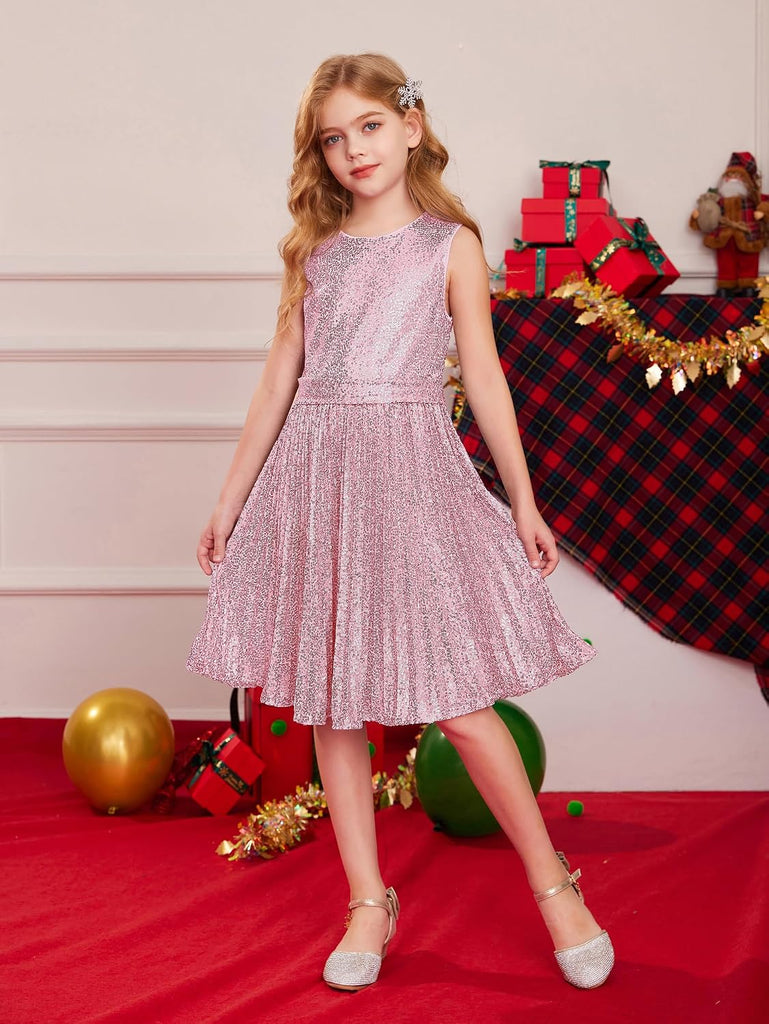Girls Fancy Sparkly Sequin Formal Party Dance Dress