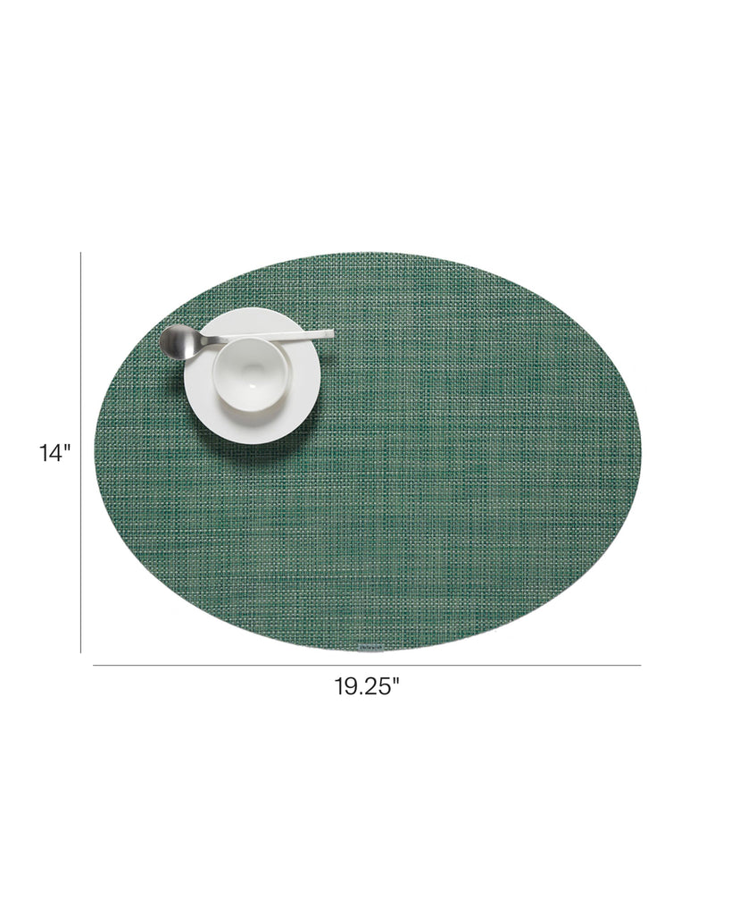 Mini Basketweave Placemats, Woven Oval Placemats Set of 4