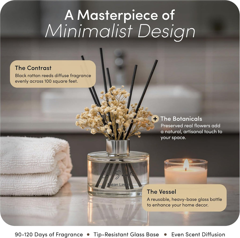 Reed Diffuser Set, Clean Linen, 6.7fl oz / 200 ml