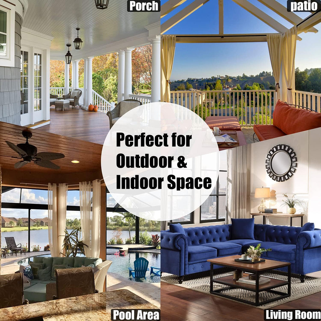 Waterproof Indoor/Outdoor Curtains Thermal Insulated | Sun Blocking Privacy Grommet Blackout Curtains /Porch/Living