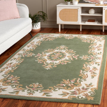 Handmade Premium Area Rug Aubusson Design, Luxury Wool Crafted Unique Contemporary Art Collection Thick & Soft Rug