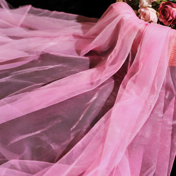 Sheer Organza Fabric 60" x 3Yds for Sewing Wedding Backdrops, Lt Pink