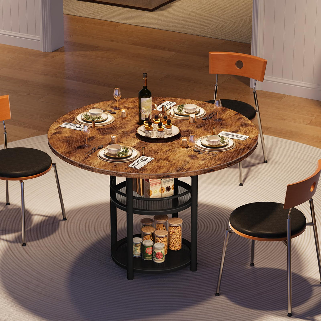 Dining Table, Round Dining Table for 2, 31.5" Kitchen Table for Small Spaces, Farmhouse Small Dining Room Table