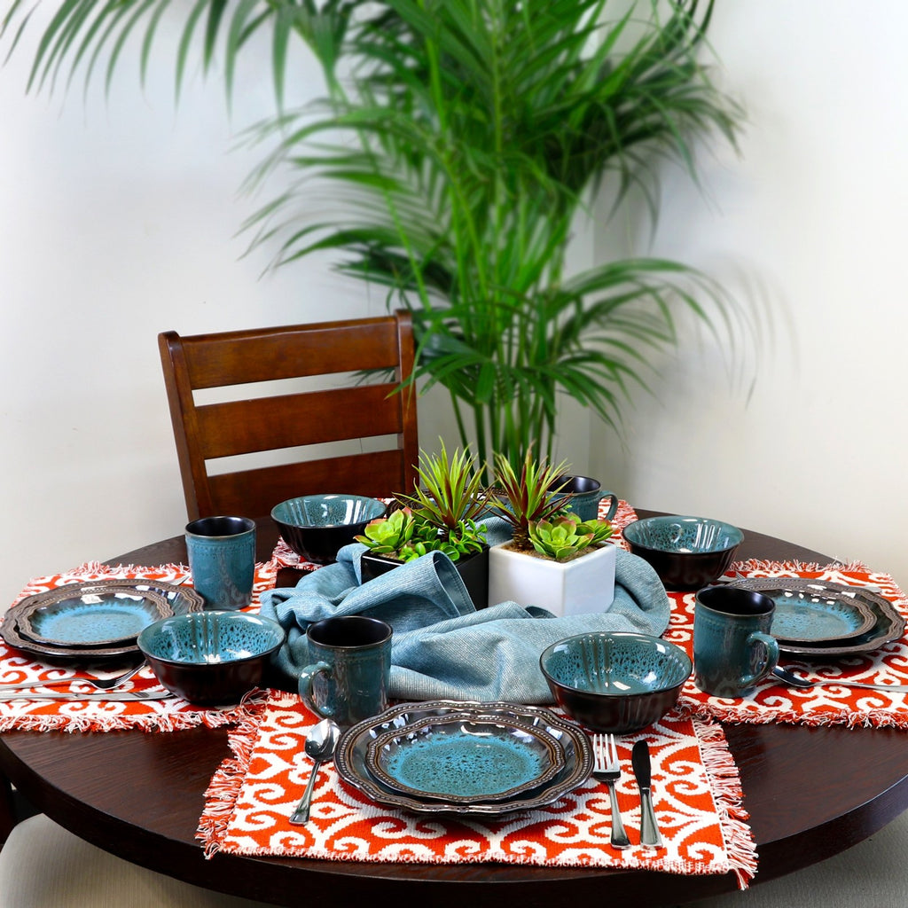 S Mystic Waves 16 Piece Dinnerware Set