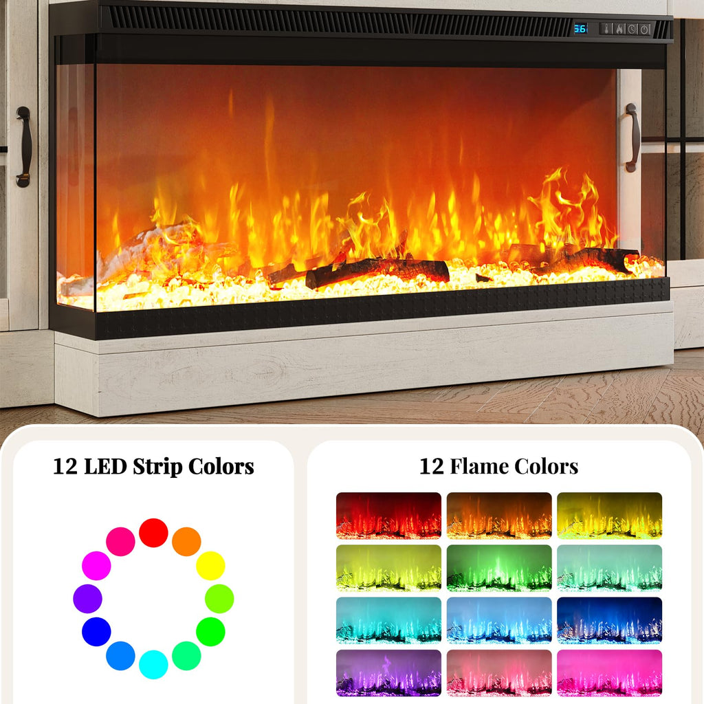 70" for TVs Up to 80" & Adjustable Shelves, White