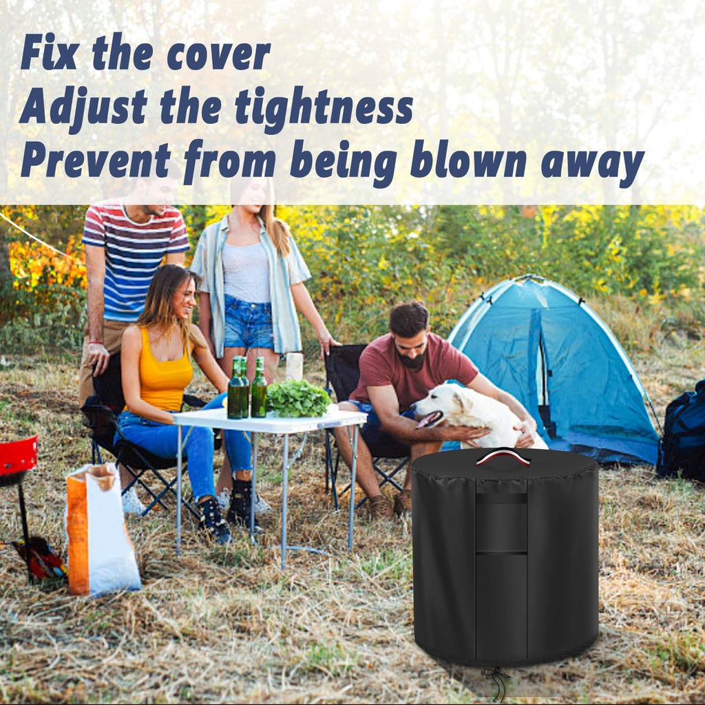 24" Fire Pit Cover for Round Fire Table Patio Waterproof, 24x27in