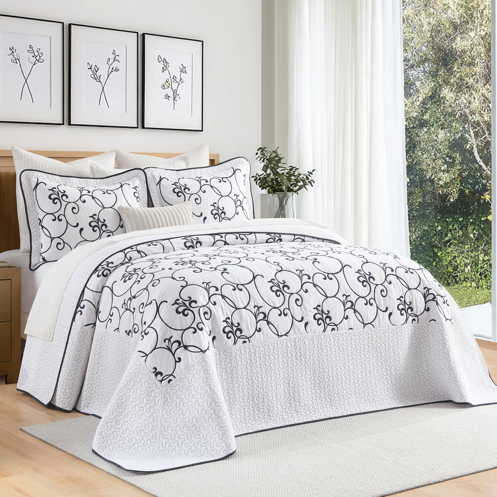 100% Cotton 120x120, Navy White