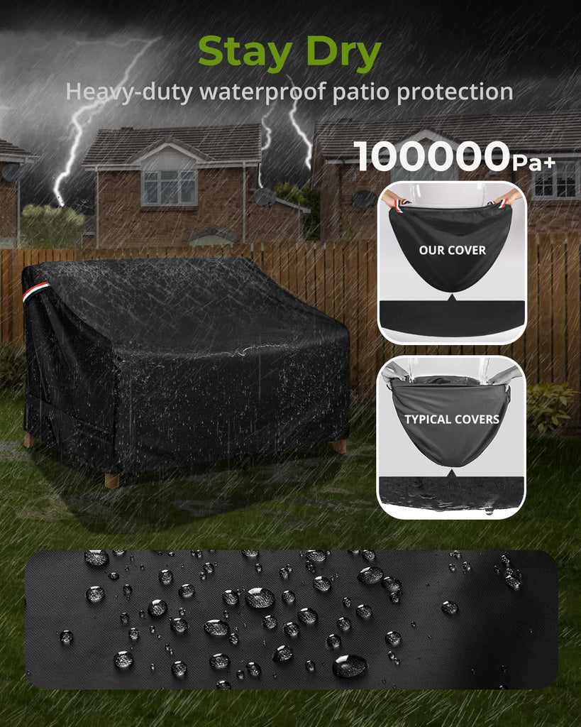 Outdoor Patio Sofa Cover fit 85 x 35 x 35 inch, 84 x 34, 83 x 33 Waterproof Weatherproof Heavy Duty 420D Garden