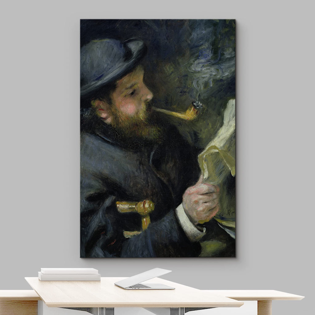 Canvas Print Wall Art Portrait of Monet in Hat Claude Monet Classical Illustrations Fine Art Decorative Vintage