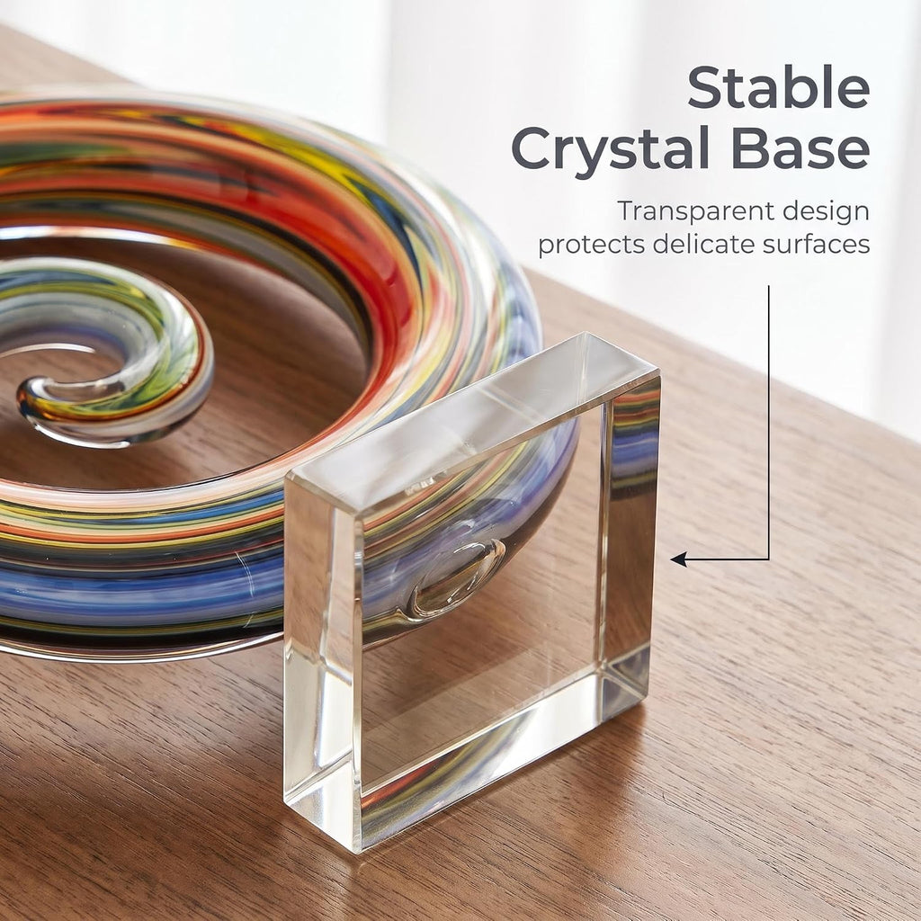 8.5" Blown Glass Sculpture - Multicolored Swirl Art Design - Set of 100
