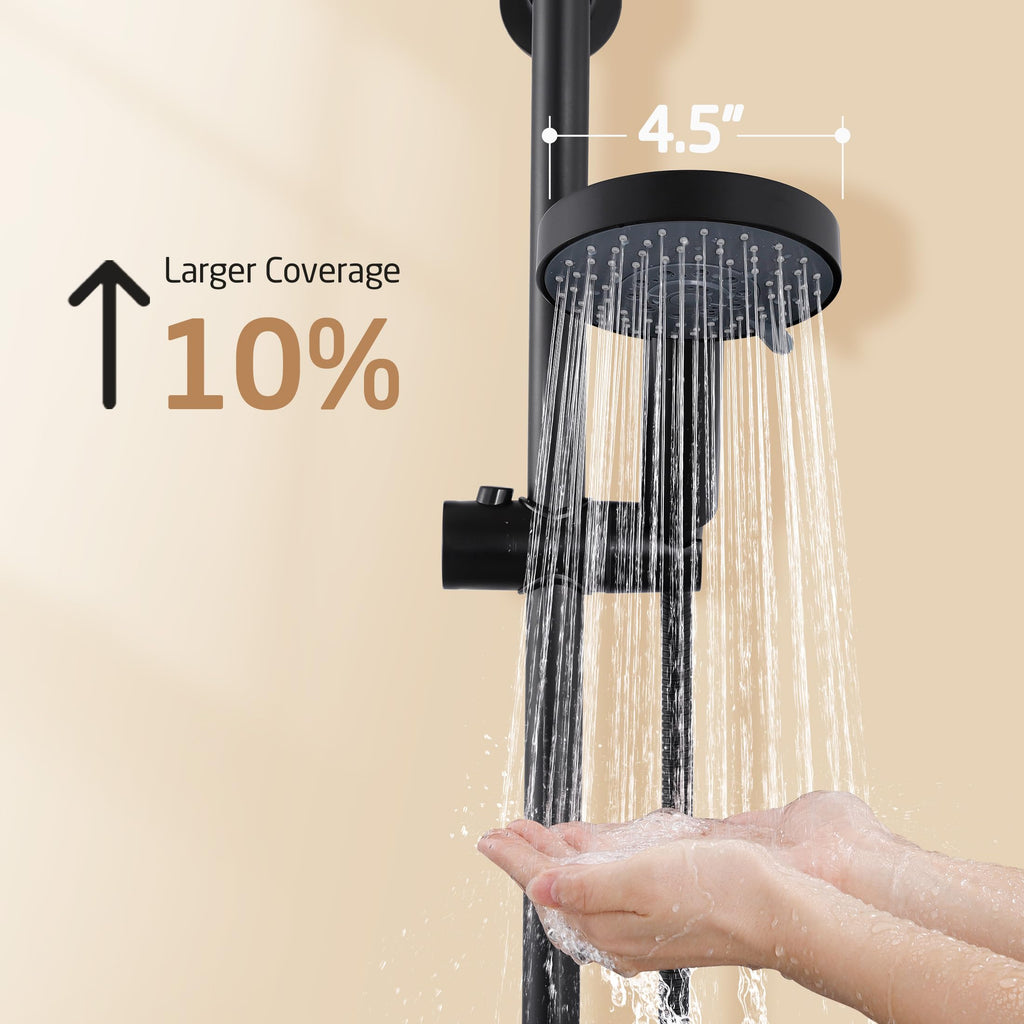 Adjustable Shower Head Holder with Slide Bar Combo, Handheld Shower Head with Hose 5-Function Handheld Shower Kit