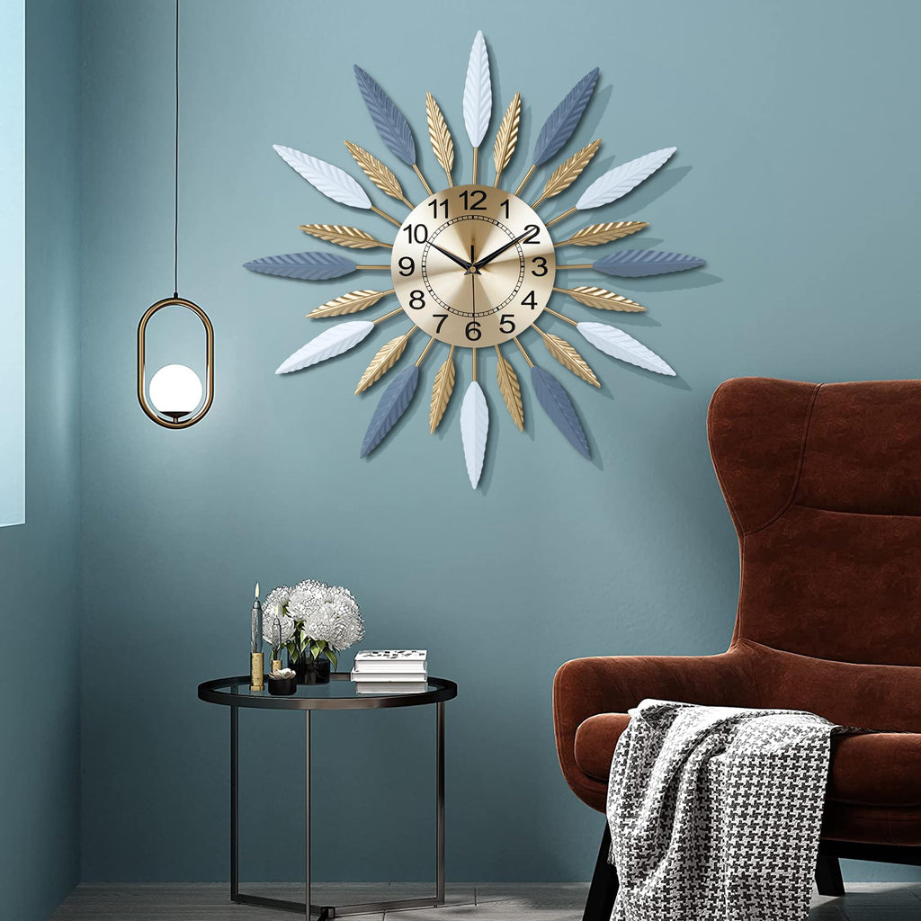 23 Inch Metal Mid Century Modern Wall Clock Decor
