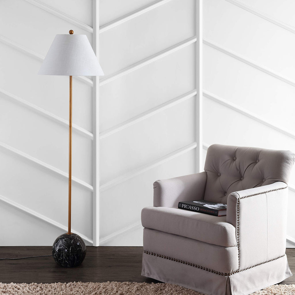 Miami Modern Minimalist 63.5" LED Floor Lamp Metal, Gold/Black