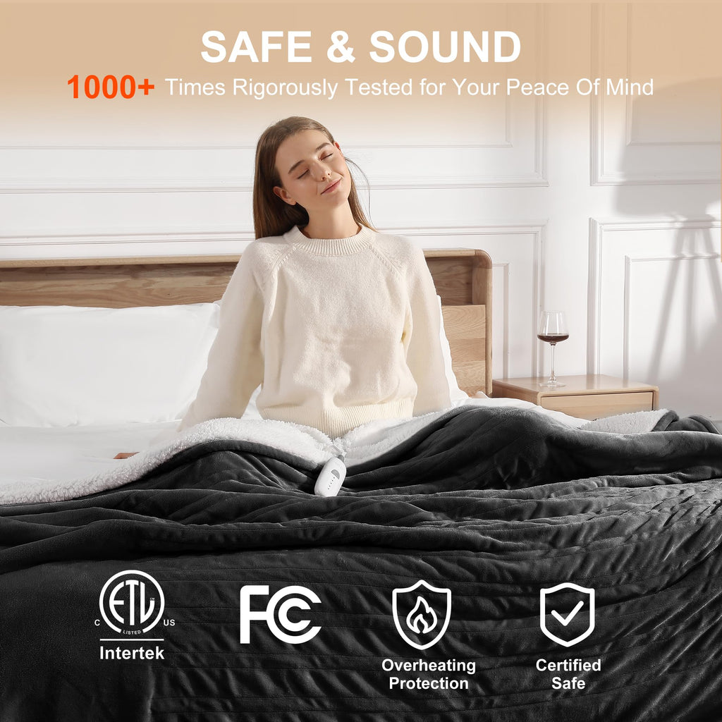 Heated Blanket 84X90" Electric Blanket Dual Control