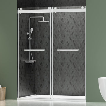 56"-60" W x 75" H Frameless Double Sliding Shower Door