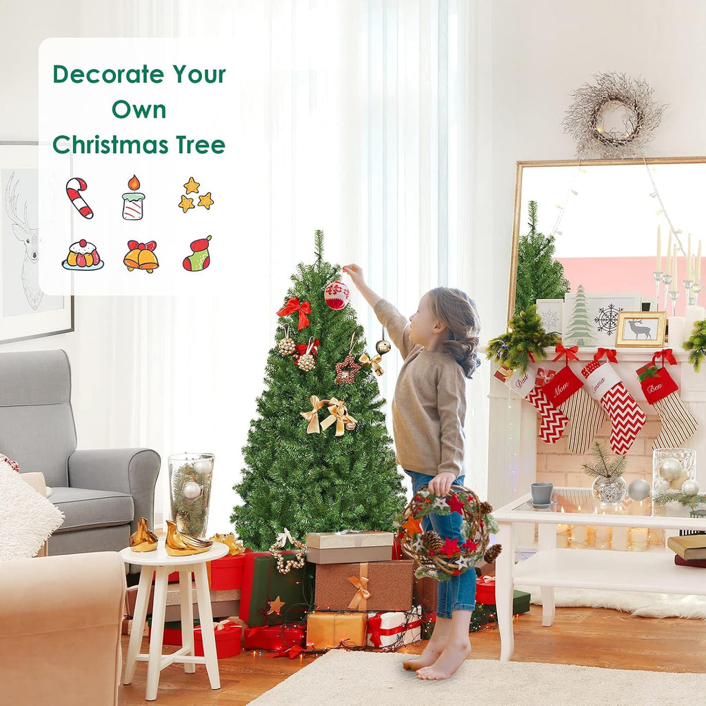 4 FT Pre-lit Christmas Tree, Artificial Holiday Xmas Tree