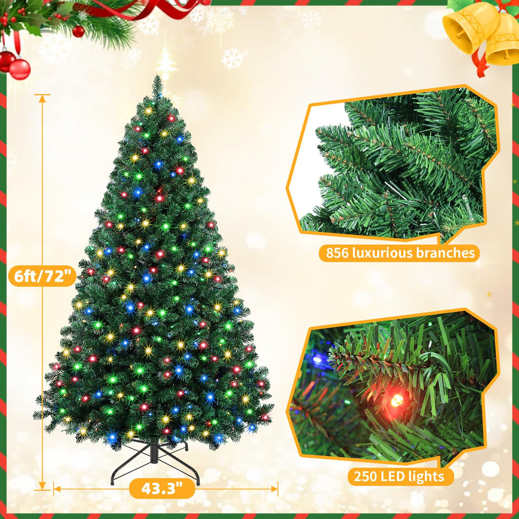 Pre-lit Christmas Tree 6FT, Home Holiday Decor, Remote Control