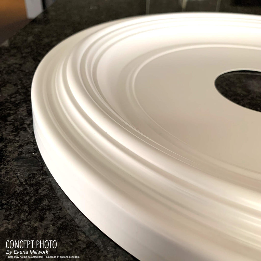Attica Thermoformed PVC Ceiling Medallion (Fits Canopies up to 5"), 13"OD x 3 1/2"ID x 3/4"P
