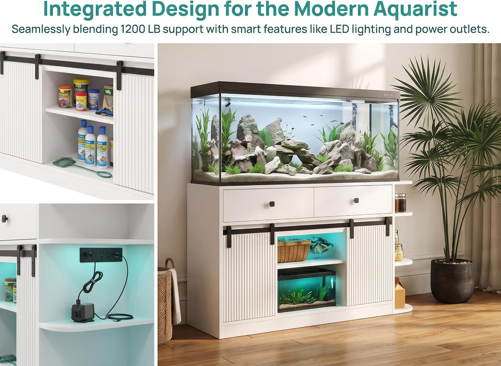 White 55-75 Gallon Aquarium Stand