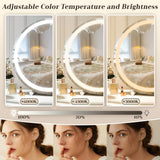 Makeup Mirror with Lights, 18 Inch Vanity Mirror with Lights, Lighted Makeup Mirror, Smart Touch Control Round Lighted